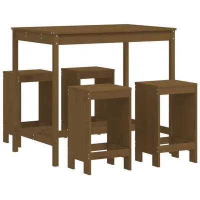 Produktbild von vidaXL 5-tlg. Gartenbar-Set Honigbraun Massivholz Kiefer