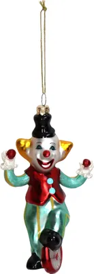 Produktbild von Christbaumschmuck 14,6cm Glas Zirkusclown Figur Bunt
