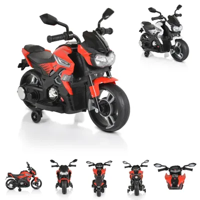 Obrázek produktu pro Moni dětská elektrická motorka Houston 1188F hudba, MP3, světlomet, tréninková kola červená