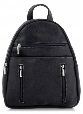 Produktbild von Belveder BV10 Kleiner Damen Rucksack Leder Wildleder Schwarz