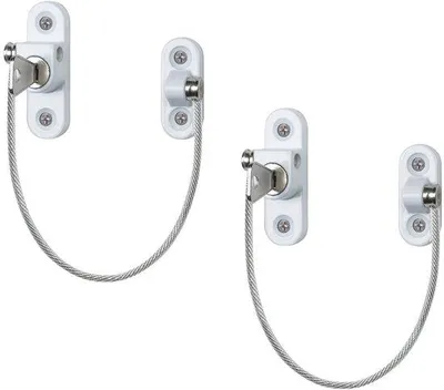Zdjęcie produktu dla Zamki zabezpieczające do okien, zestaw 2 szt., klamki okienne z zabezpieczeniem przed dziećmi, zamek na klucz