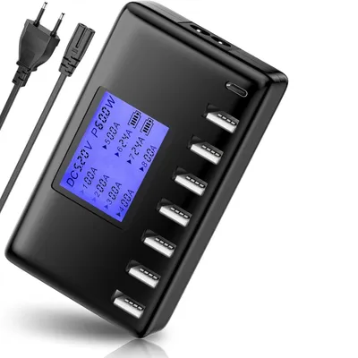 Obrázek produktu pro 8 USB Inteligentní víceportová nabíječka USB s připojením TYP-C 60W nabíjecí stojan