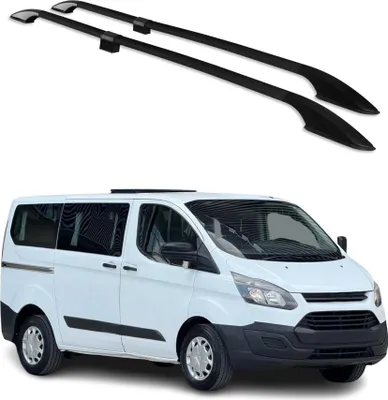 Image de Barres de toit longitudinales pour Ford Tourneo Custom 2012-2024 L1 Alu Noir