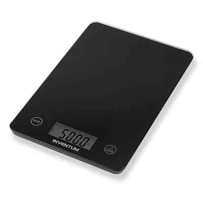 Image de Inventum WS305B - Balance de cuisine numérique - 1 g à 5 kg - Fonction tare - Surface en verre - Pile incluse - Verre noir