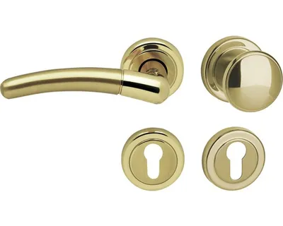 Produktbild von Rosettengarnitur für Wohnungseingangstüren mit Profilzylinderlochung DIN links, Knopf/Drücker, Cliprosette Ø50mm