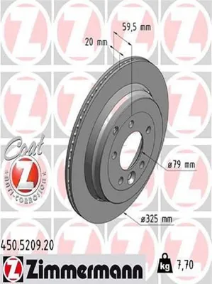 Produktbild von 2x ZIMMERMANN Bremsscheibe 450.5209.20 für LAND ROVER Range Rover Sport (L320)