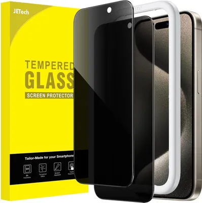 Image de JETech iPhone 15 Pro Max Protection visuelle 6,7 pouces 9H Verre trempé 2 pièces