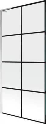 Produktbild von Mexen Next L Badewannenabtrennung 1-flügelig 90 x 150 cm, schwarzes Muster, Chrom - 895-090-000-03-77-01