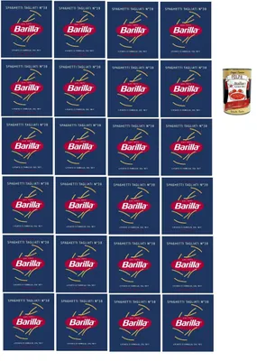 Produktbild von Barilla Spaghetti Tagliati N.38 – 24×500 g kurze Spaghetti aus Hartweizengrieß für Suppen & Brühen, kochstabil, al dente in 5 Min., hergestellt in Italien + Italian Gourmet polpa