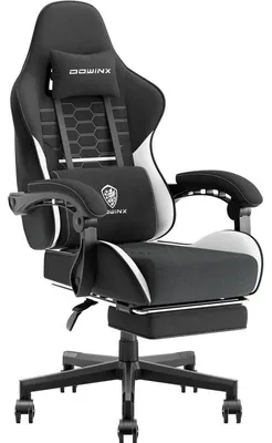 Produktbild von Gaming-Stuhl Stoff, Taschenfederkissen, Massage, Kopfstütze, Fußstütze, ergonomisch K