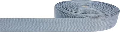 Produktbild von Teppicheinfassband 4x100 cm - Asche - Einfassband aus Polyester mit Fischgrätenmuster zum Annähen - Teppichband zum Kantenschutz und dekorativen Abschluss - Saumband zum Nähen