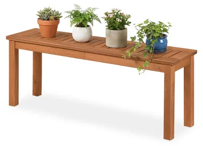 Immagine prodotto di Panchina da giardino in legno COSTWAY, panca a due posti in legno massello, panca da balcone in legno massello, panca per fiori da giardino, balcone o terrazza, 120 x 30,5 x 47 cm