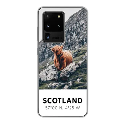 Produktbild von MuchoWow® Handyhülle Schutzhülle Hülle für Samsung Galaxy S20 Ultra Schottland - Schottische Highlander - Berge Silikon Softcase Handy Hülle - Karteninhaber