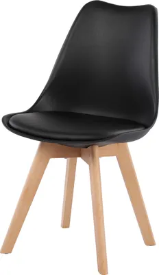 Produktbild von IPOTIUS 1er Set Esszimmerstühle mit Massivholz Buche Bein, Skandinavisch Design Gepolsterter Küchenstühle Stuhl Holz, Schwarz