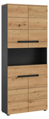 Produktbild von xonox.home - Hochschrank breit Canu 76x193x34 cm in Basalt grau und Artisan - Ba