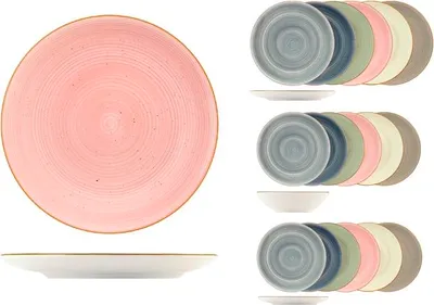 Produktbild von H&H 1549600, 6 Person(en), Steingut, Mehrfarbig, Rund, 26 cm, 20,5 cm