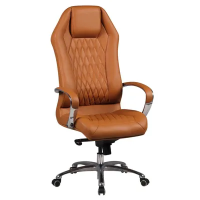 Produktbild von KADIMA DESIGN Milano Chefsessel Echtleder Karamell Höhenverstellbar