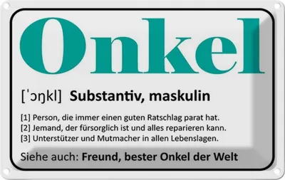 Produktbild von vianmo Blechschild 20x30 cm Onkel Freund bester Welt Familie Freunde