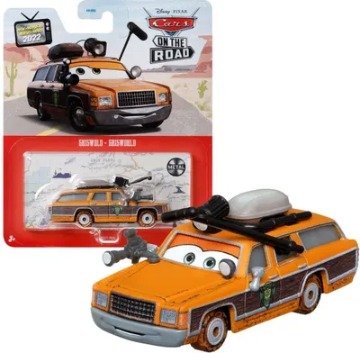 Produktbild von Mattel HHV01 Disney Pixar Cars on the Road Grisworld Kryptenjäger mit Ausrüstung Braun/Orange Spielzeugauto Maßstab 1:55