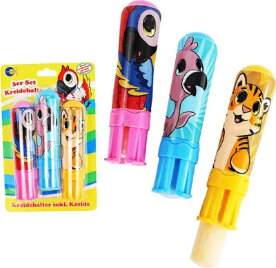 Produktbild von Kreidehalter Kinder 3er Set inkl. Malkreide