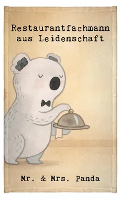 Produktbild von Mr. & Mrs. Panda Handtuch Restaurantfachmann Leidenschaft Design - Weiß - Geschenk, gäste wc, Klein, Baumwollhandtuch, Gästetuch, Mini-Handtuch