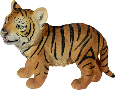 Image de Figurine décorative bébé tigre debout - Figurine tigre brun