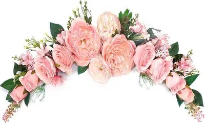 Produktbild von Famanu Blumen Girlande Kunstblumen mit Pfingstrosen - Rosa