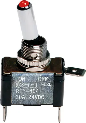 Image de Interrupteur à levier, 2 contacts - 12/24V - Rouge - 20A
