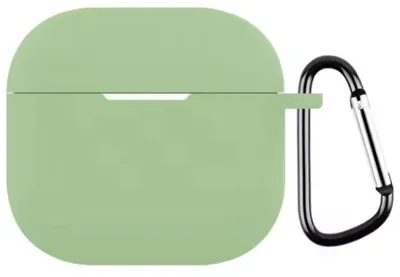 Produktbild von Hellgrüne Airpods-Hülle - Hülle passend für AirPods 3 - Silikon-Schutzhülle mit Karabiner - Airpods-Hülle - Passend für Apple AirPods - Mit Karabiner - Grün - CHPN