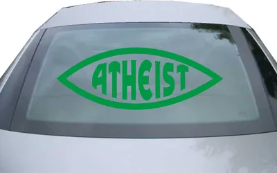 Produktbild von Indigos UG - Aufkleber Heckscheibe & Motorklappe DE2212 - grün - 600x225 mm - Atheist Fisch - Auto Scheiben Fenster Heckklappe Tuning Racing JDM - Die cut