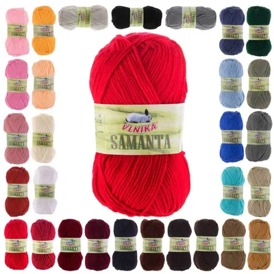 10 x 50g Strickgarn Samanta Uni Häkelgarn Strickwolle rot