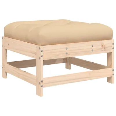 Produktbild von Gartenhocker mit Kissen Massivholz Kiefer