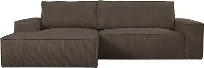 Produktbild von Ecksofa mit Schlaffunktion - Ecke Links - Cord - Braun - AMELIA