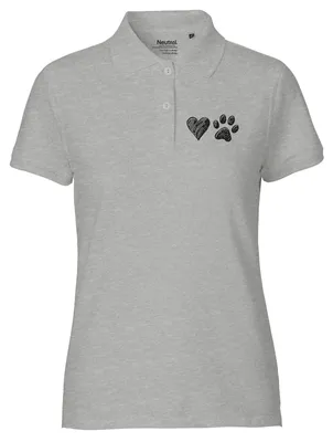 Produktbild von Huuraa Damen Polo Shirt Herz Tapse XXL Sport Grey Bio Baumwolle Fairtrade Poloshirt Geschenkidee
