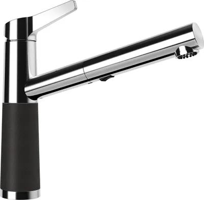 Produktbild von SCHOCK Armatur SC-510 in ONYX mit Zugauslauf / CRISTALITE® Basic Line / Einhebelmischer