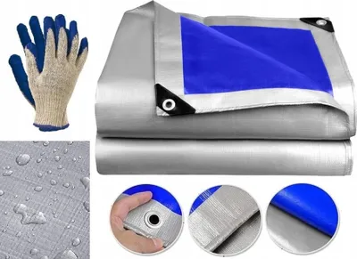 Produktbild von Ekspand | Plane 2x2 m 75g - Silber-Blau - Frostbeständig - UV-Schutz - Wasserdicht