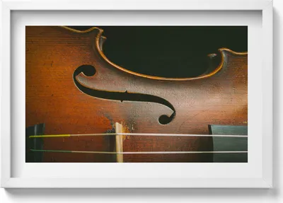 Produktbild von Geigeninstrument– Wandbild mit Rahmen – Gerahmtes Bild  – Wanddekoration – 60x40 cm –  Schwarz Rahmen