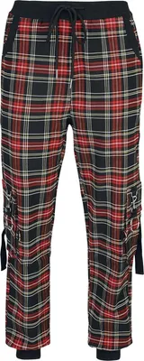Produktbild von Jawbreaker Stoffhose Damen Tartan Cargo Sweatpants schwarz/rot XL
