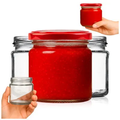 Produktbild von SuperButelki.pl - 10x Gläser 212 ml mit Schraubverschluss Ø 66 mm, Gläserset 0,212 l Deckel, Marmeladen- und Konfitürenset 0,212 l Glas