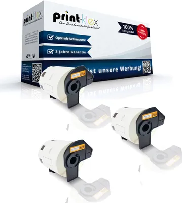 Produktbild von Print-Klex 3x Kompatible Etiketten-Rollen kompatibel mit Bother P-Touch DK-11209 P-Touch QL 580 Series QL 650TD QL 700 QL 710W QL 720NW DK11209 29x62mm Kleine Adress Etiketten Label Office Serie