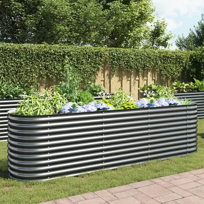 Obrázek produktu pro Maison Exclusive - Zahradní vyvýšený záhon 320x80x81 cm Pozinkovaná ocel Šedá
