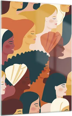 Produktbild von Bilder auf glas - Einteilig - Frauen Multikulturalismus Modern - 50x70cm - Glasbilder - Wandbilder - Bilder - Wanddekoration aus Glas - Glas Bilder - Wandbild auf Glas - GPA50x70-4500