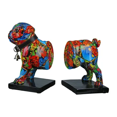 Immagine prodotto di Gilde 2tlg. Set, Buchstützen, Bulldogge, "Street Art", Graffiti, Kunstharz, mehrfarbig, VE 1, L. 12 cm, B. 22.5 cm, H. 20 cm 36057 4063387360576