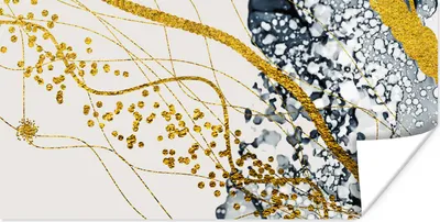 Produktbild von MuchoWow® Poster Abstrakt - Gold - Natur - Kunst 80x40 cm - Wanddeko