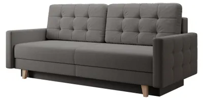 Image de Selsey Verat - Canapé-lit avec espace de rangement et revêtement en velours Easy-Clean, Gris foncé