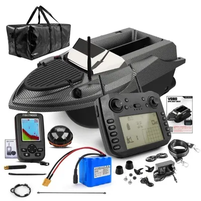 Zdjęcie produktu dla Łódka Zanętowa iUni V080, GPS, Lokalizator Ryb, Torba transportowa, 20000mAh, 800m, 15km/h, Zdalne sterowanie 2.4GHz