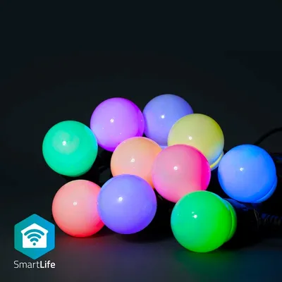 Obrázek produktu pro Vánoční osvětlení SmartLife | Sváteční osvětlení | Wi-Fi | RGB | 10 LED | 9,00 m | Android™ / IOS | Průměr žárovky: 50 mm