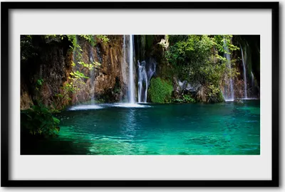 Produktbild von Bild 60x40 MDF-Rahmen Wandkunst See Wasserfall Natur