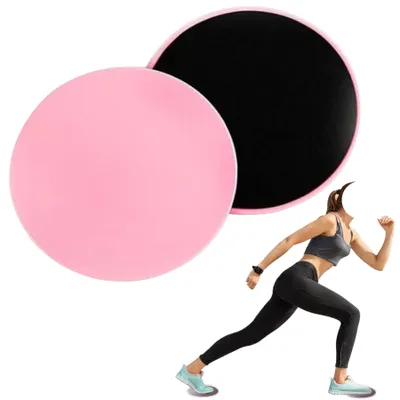 Produktbild von Gleitscheiben 1 Paar,doppelseitige Workout-Schieber,Bauchmuskeltraining,Yoga-Gleitplatten,Fitnessgeräte,für Hause Gym Training Bauch Workouts,Rosa