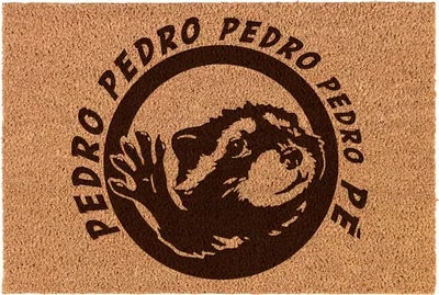 Obrázek produktu pro Vtipná Kokosová Rohožka „PEDRO PEDRO PEDRO PE“ – Protiskluzová Rohož s Mývalem pro Vstupní Dveře a Předsíň